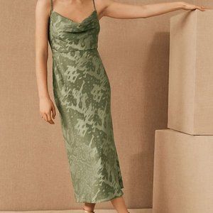 BHLDN  - Cali Satin Charmeuse Midi Dress - Moss